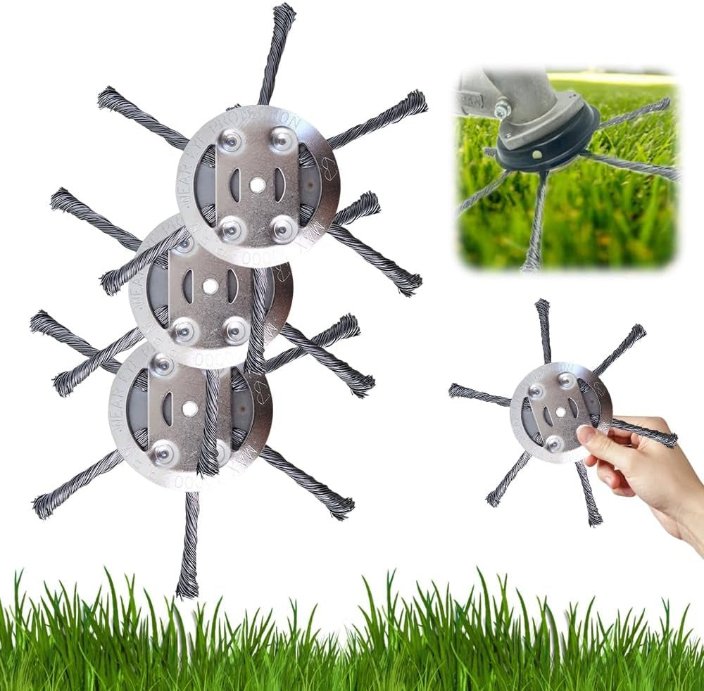 Unbreakable Steel Wire Trimmer Head -♻️Universal Fit Lifetime Replacement for Gas & Electric Trimmers -🇺🇸End String Snapping Forever with Hardened American Steel Twisted Core Technology