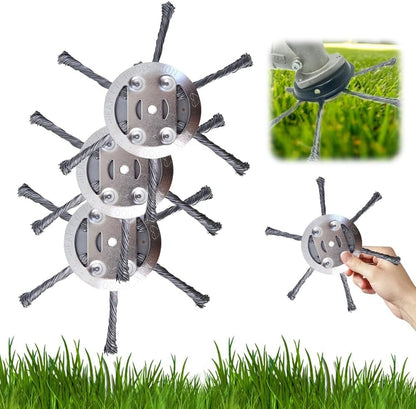 Unbreakable Steel Wire Trimmer Head -♻️Universal Fit Lifetime Replacement for Gas & Electric Trimmers -🇺🇸End String Snapping Forever with Hardened American Steel Twisted Core Technology